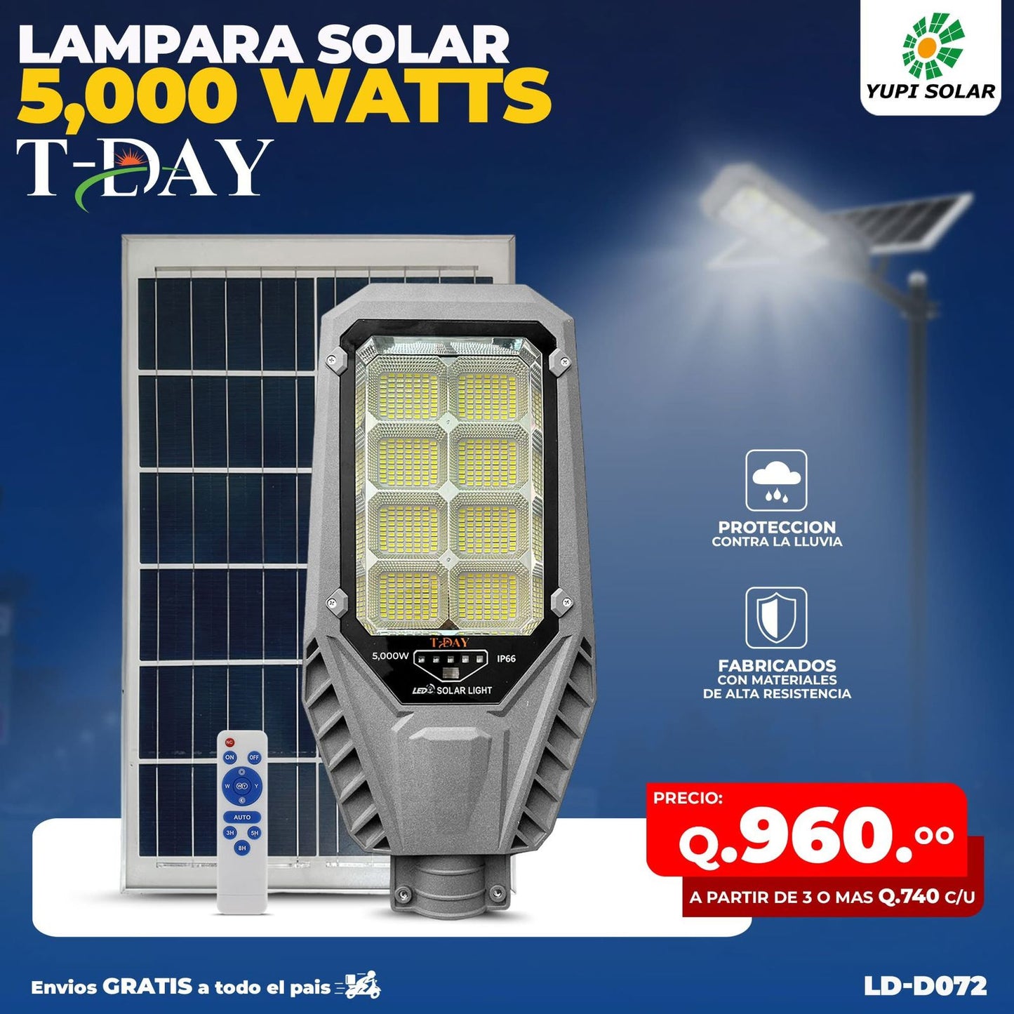 Lampara Solar 5,000 watts