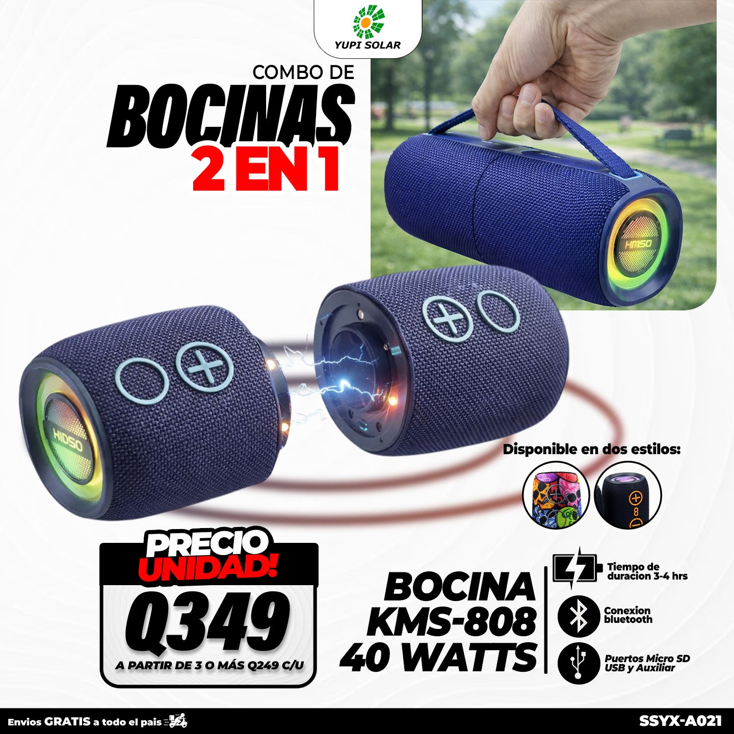 Dúo de bocinas con imán de 40 watts