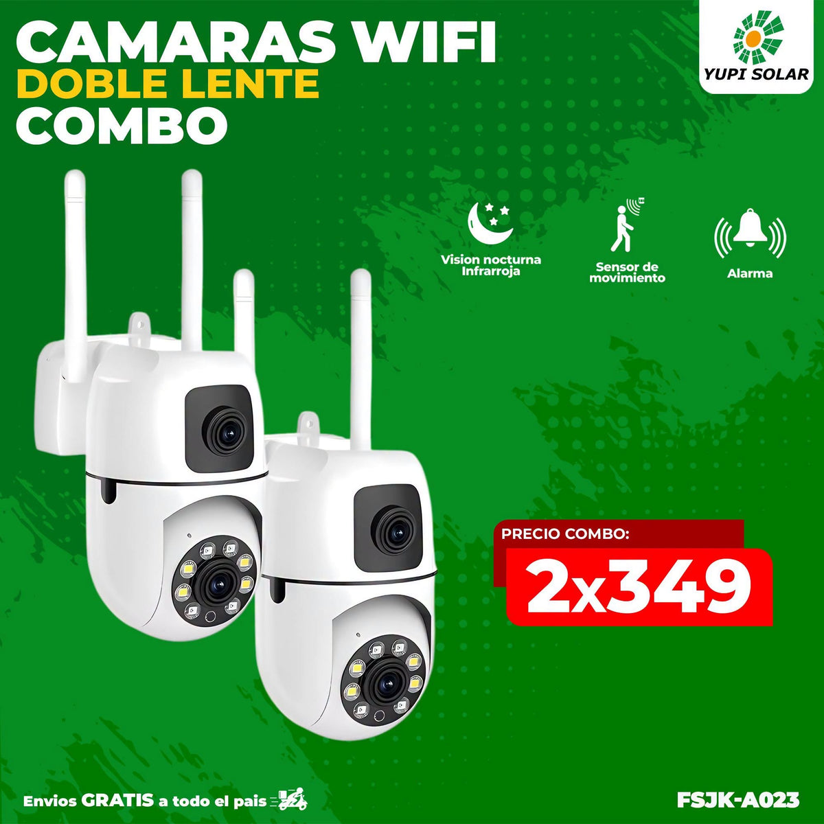 T-DAY Combo cámara wifi de doble lente