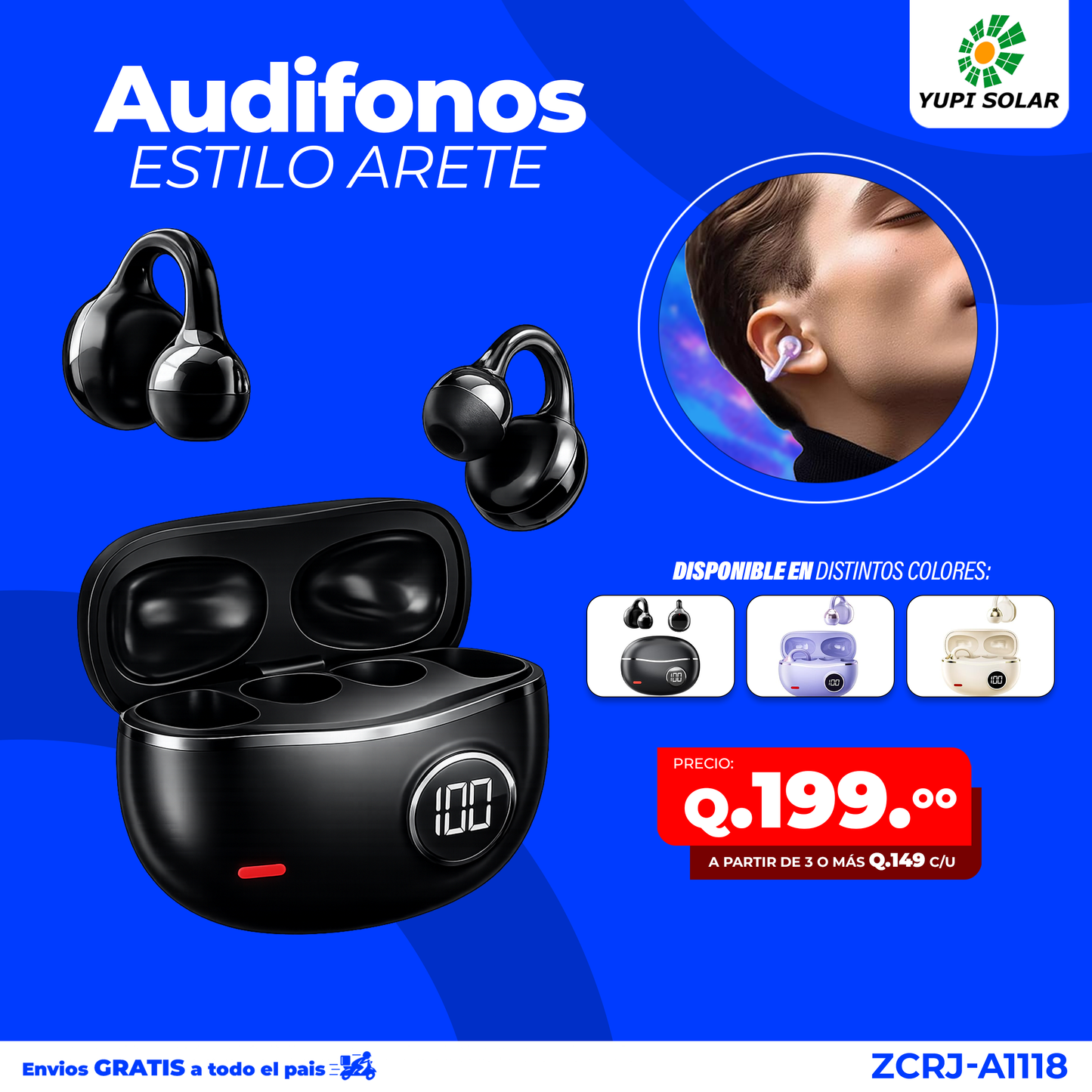 Audífono bluetooth estilo arete