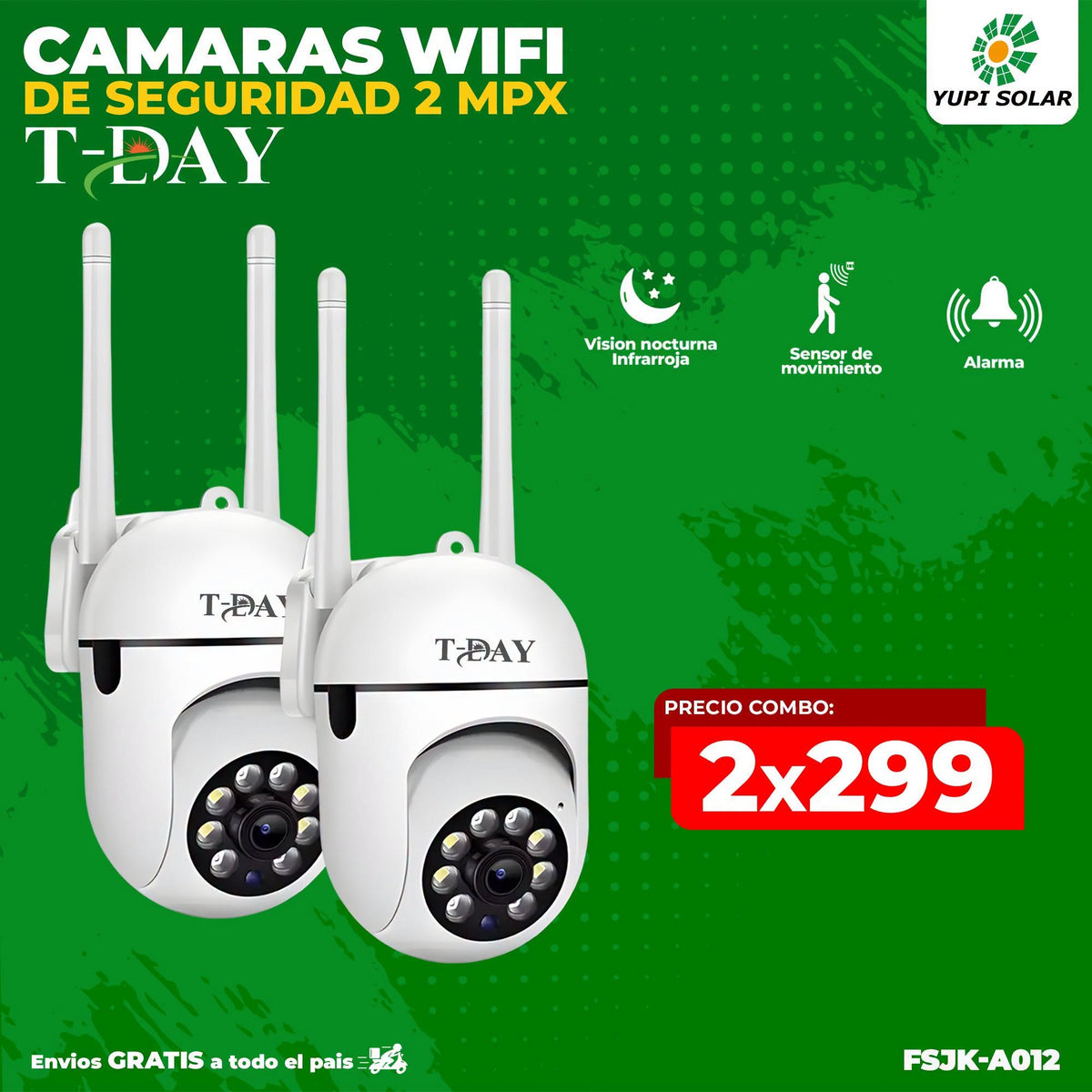 T-DAY Combo cámara wifi de 2 Megapíxeles