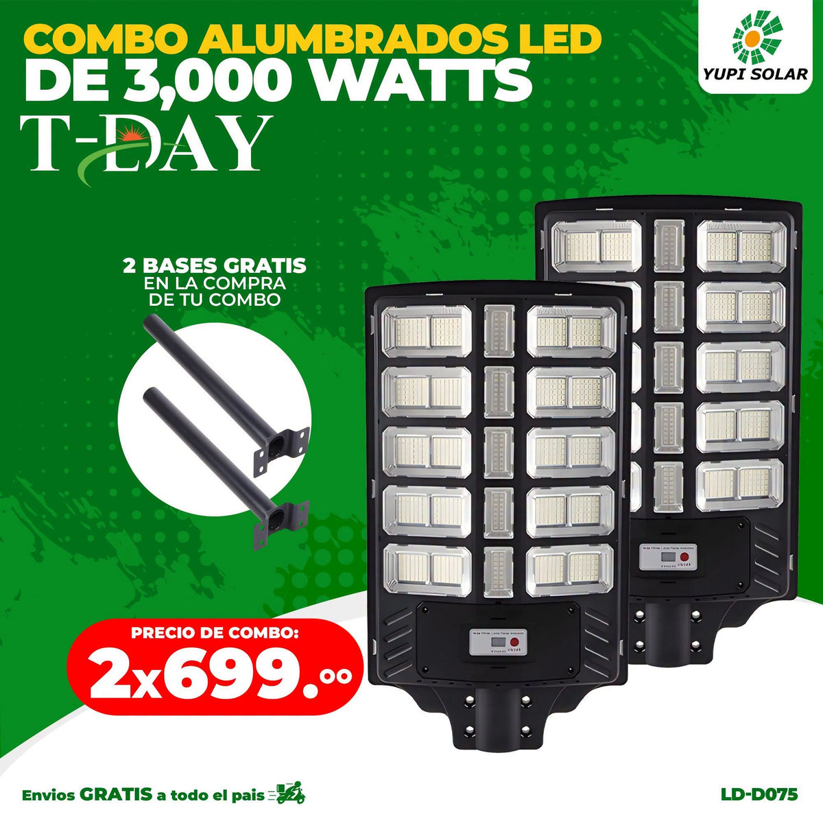 T-DAY Combo de alumbrado profesional de 3,000 watts