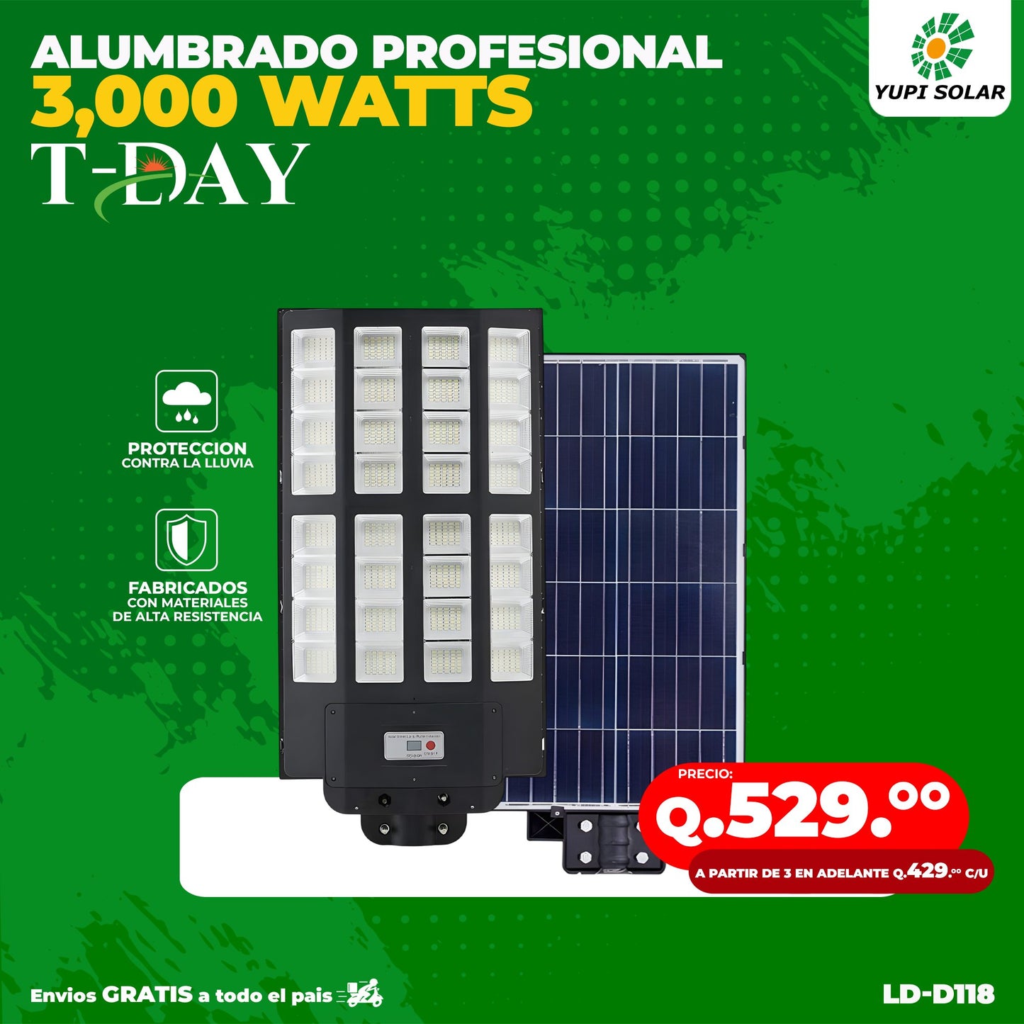 Alumbrado Profecional Panel Solar de 5,000 watts
