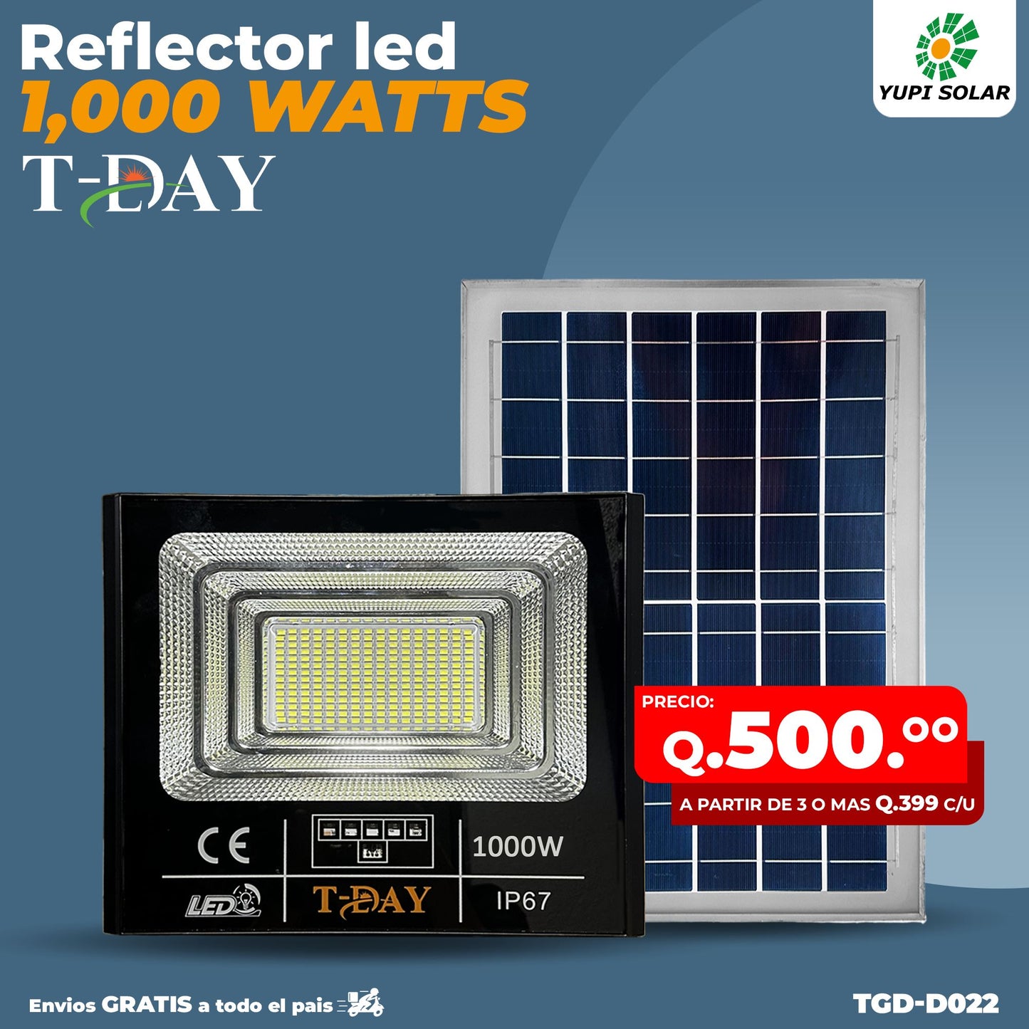 Reflector led solar de 1,000 watts