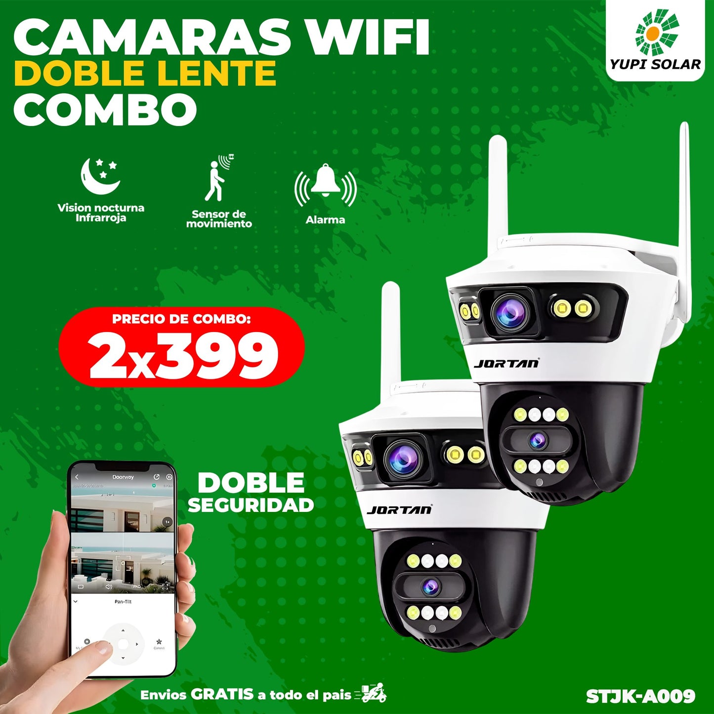Cámaras wifi de doble lente en super combo