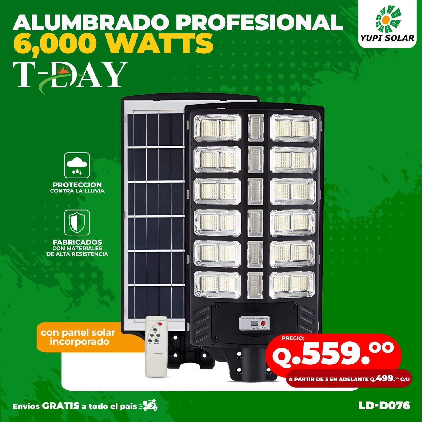 Alumbrado Profecional Solar 6,000 Watts
