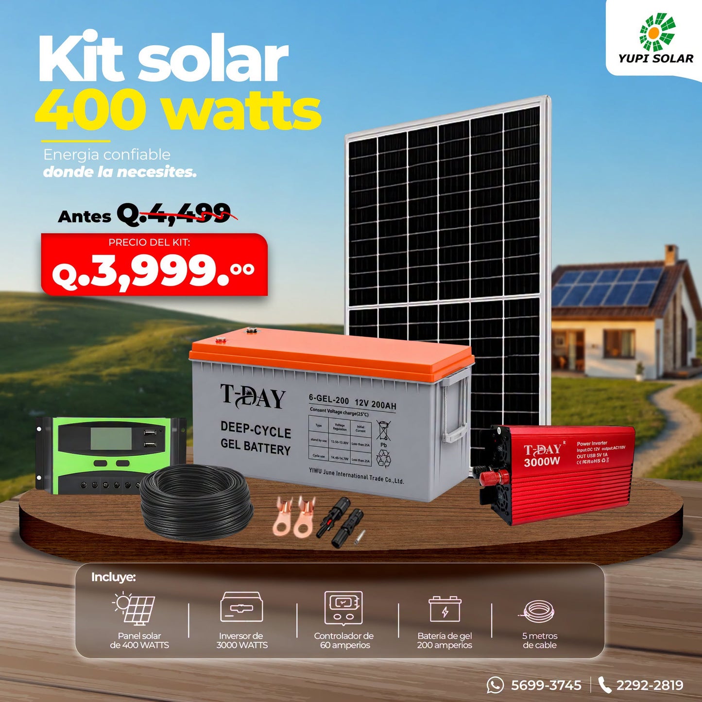 Kit solar 400 Watts
