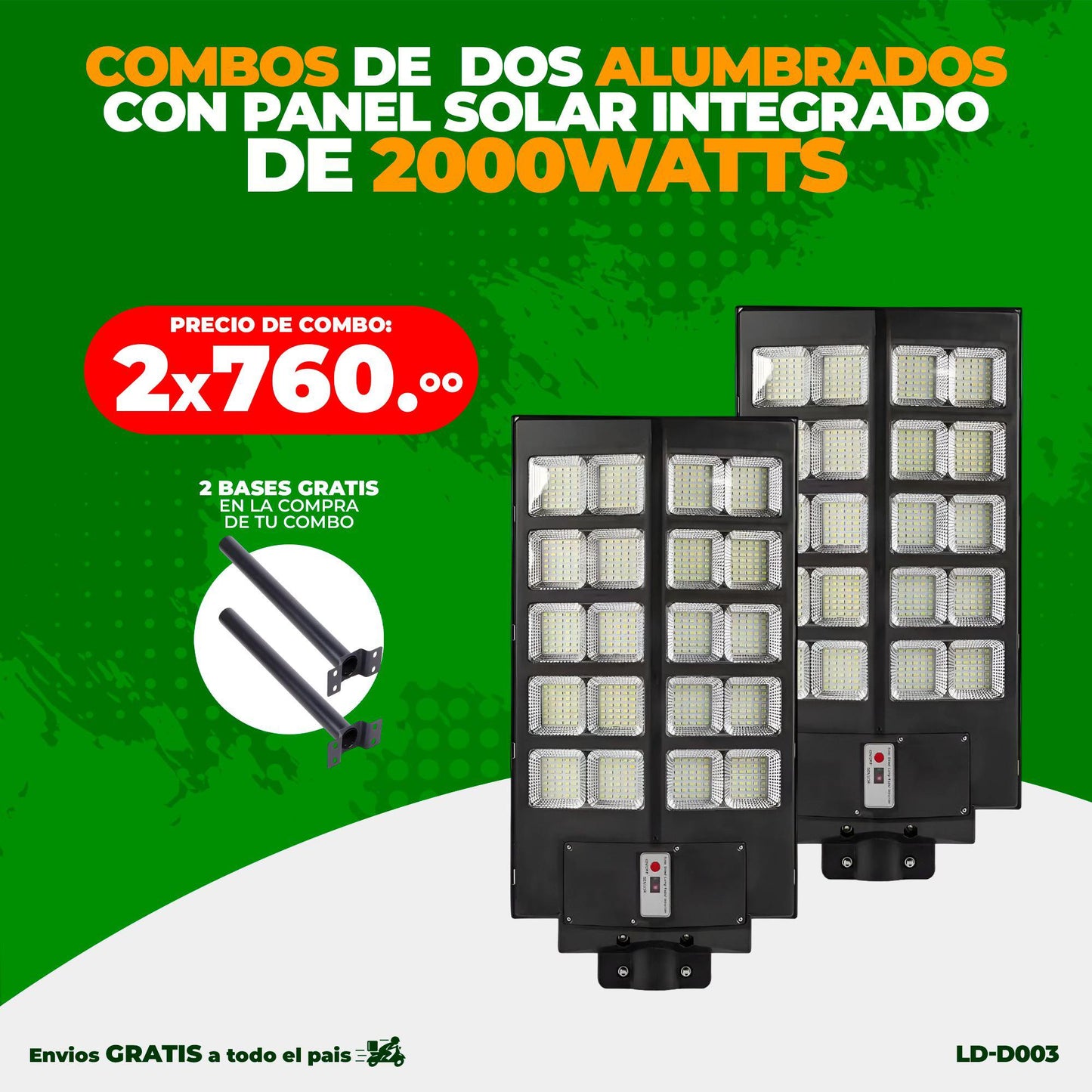 Combos alumbrados solares 2,000 watts