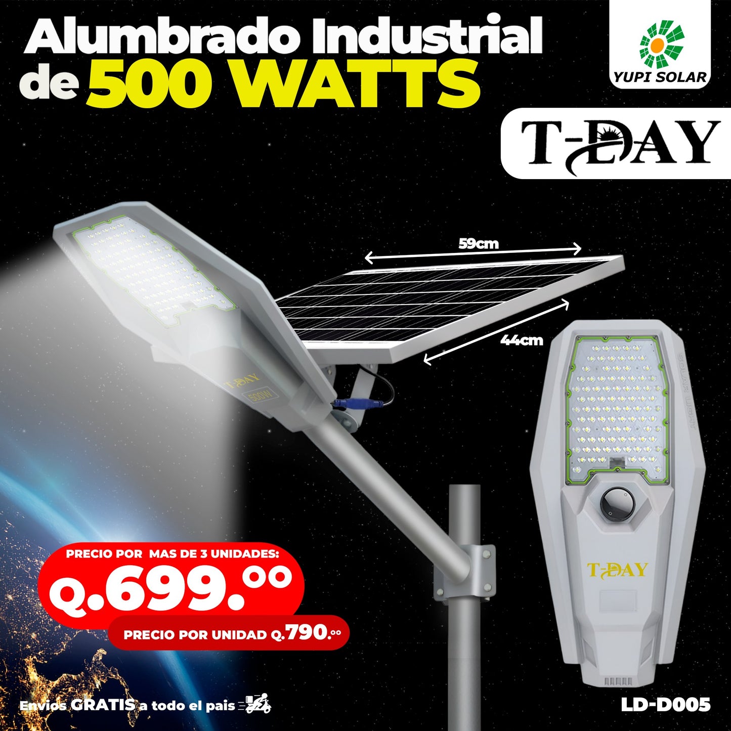 Alumbrado industrial del 500 watts