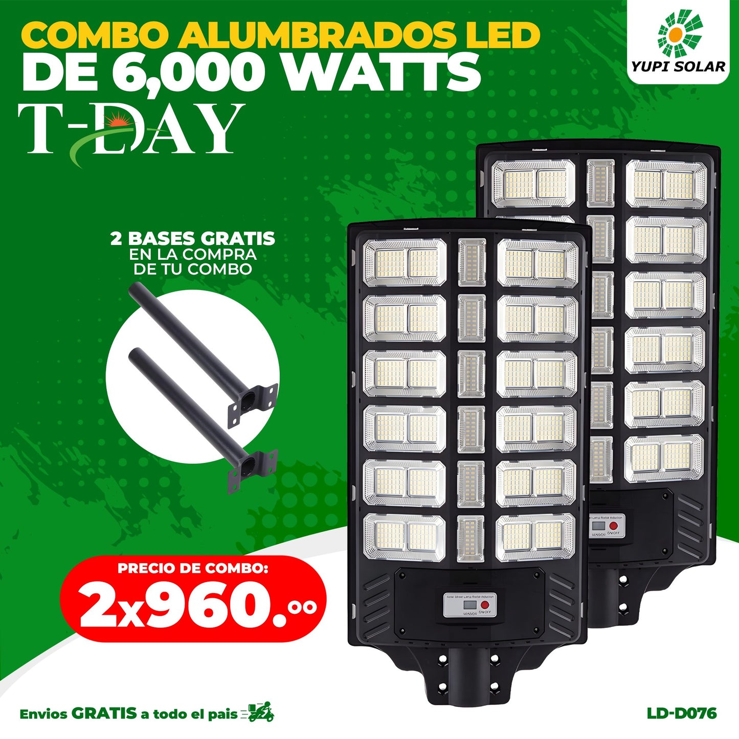 Combo de Alumbrados solares de 6,000 watts