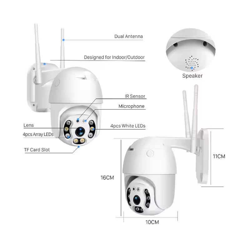 T-DAY Cámara Wifi para vigilancia 2MPX
