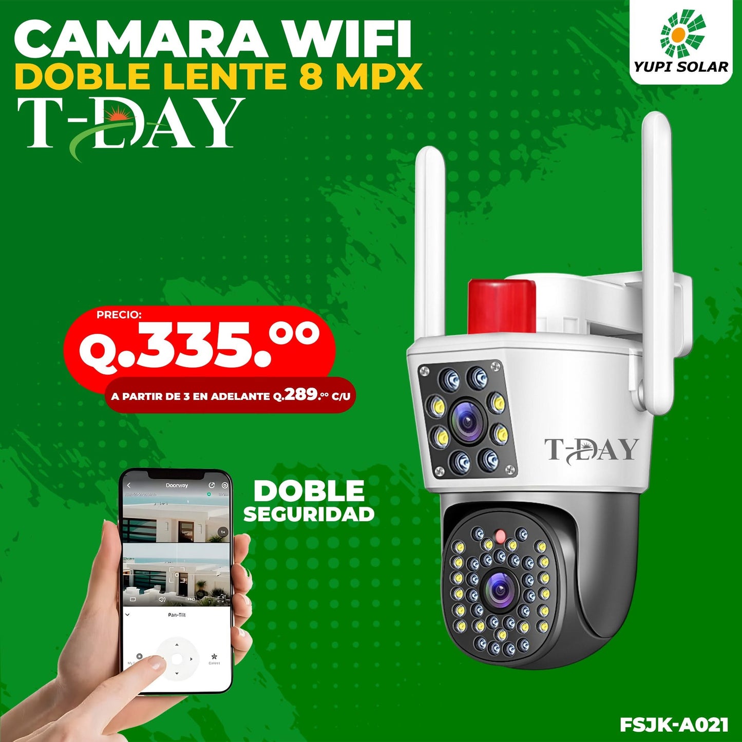 Cámara WiFi de doble lente 8MPX