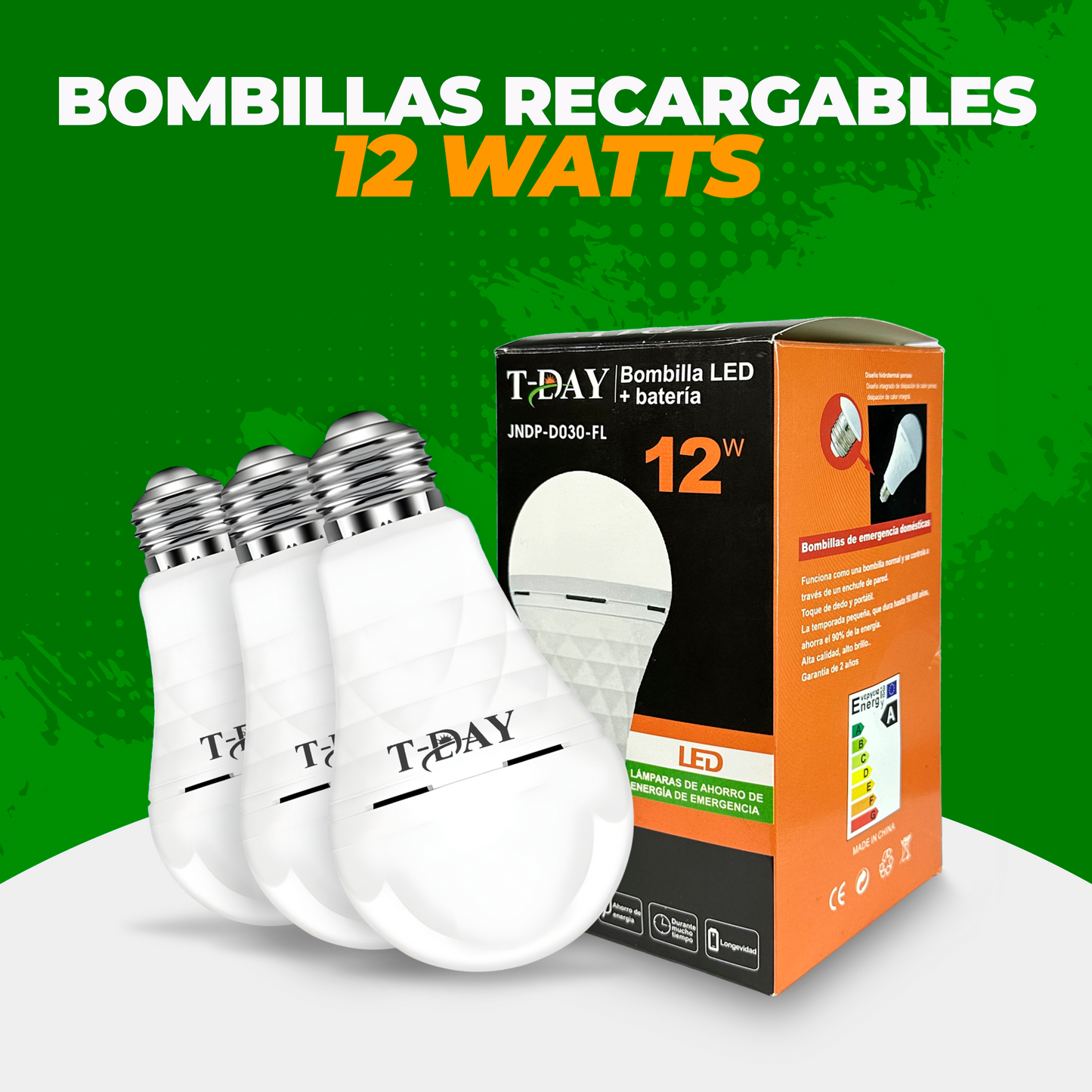 Combo Bombillas Led Recargables de 12 Watts