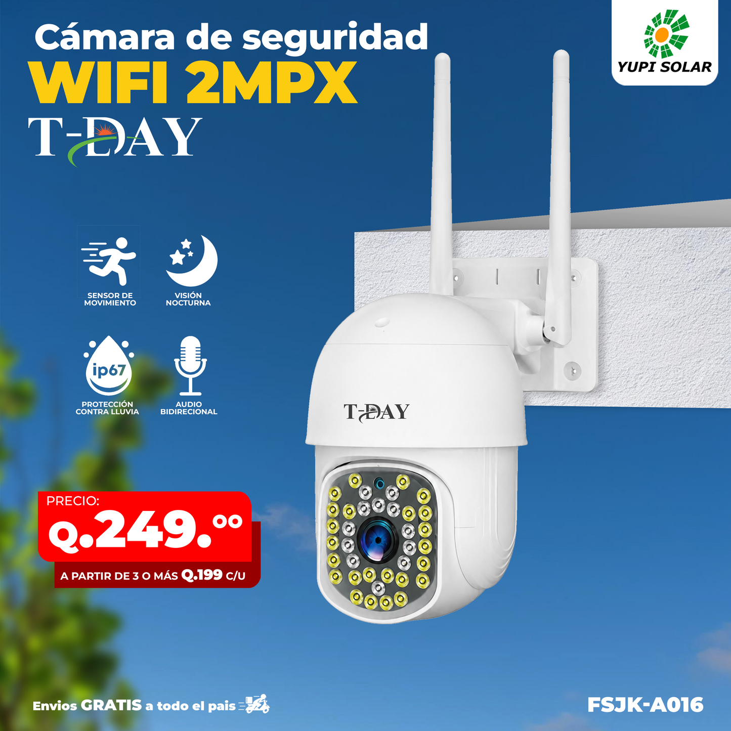 Cámara de seguridad wifi de 2MPX