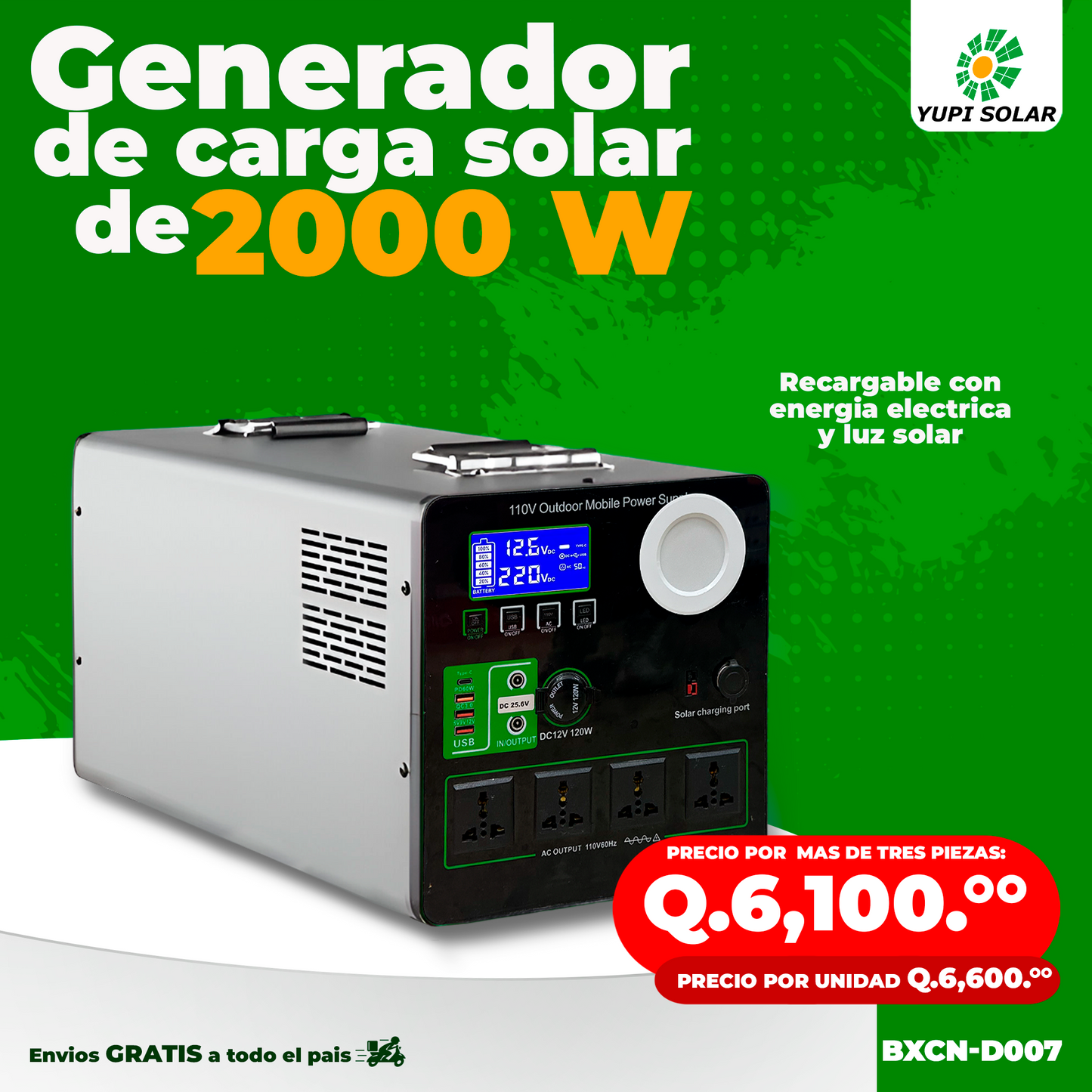 Generador de Carga Solar de 2000 Watts