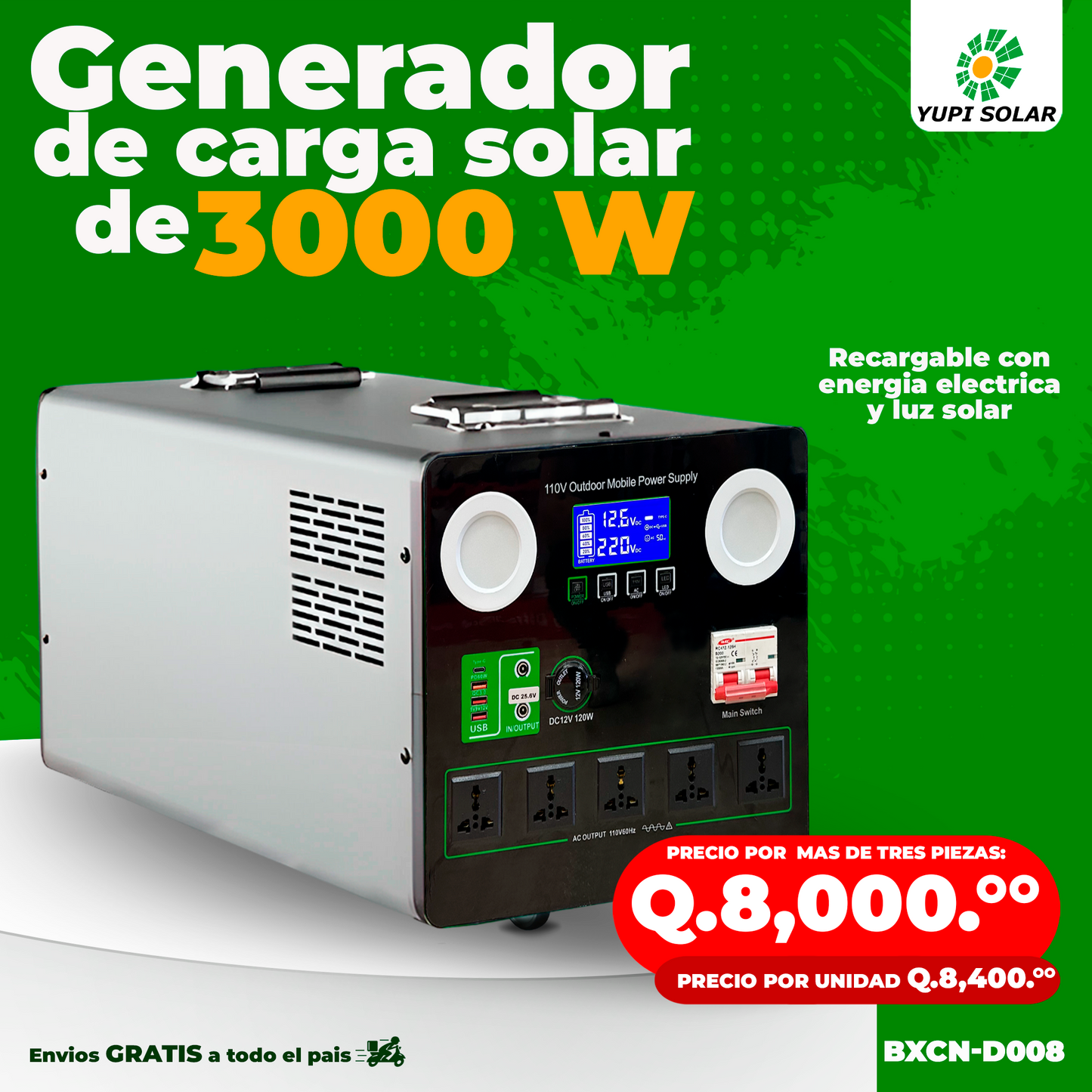 Generador de Carga Solar de 3000 Watts