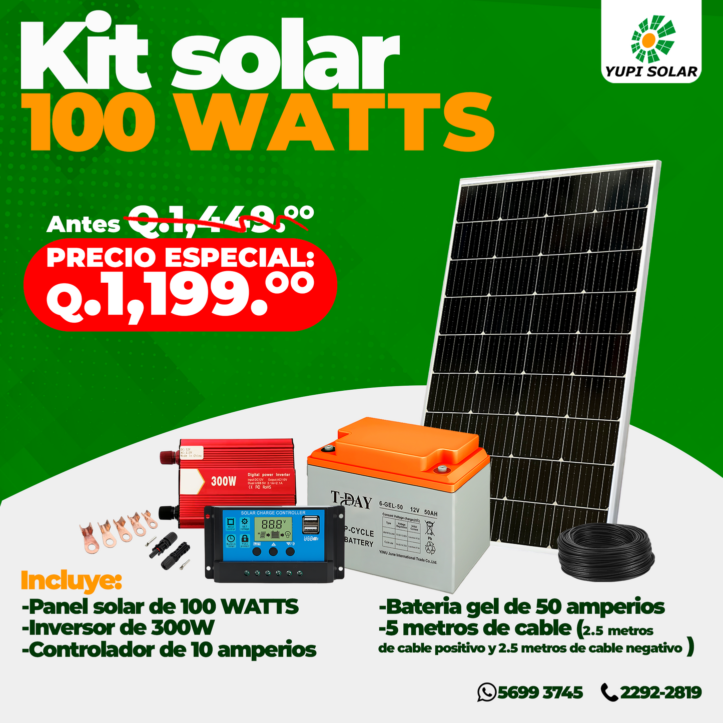 Kit solar de 100 Watts