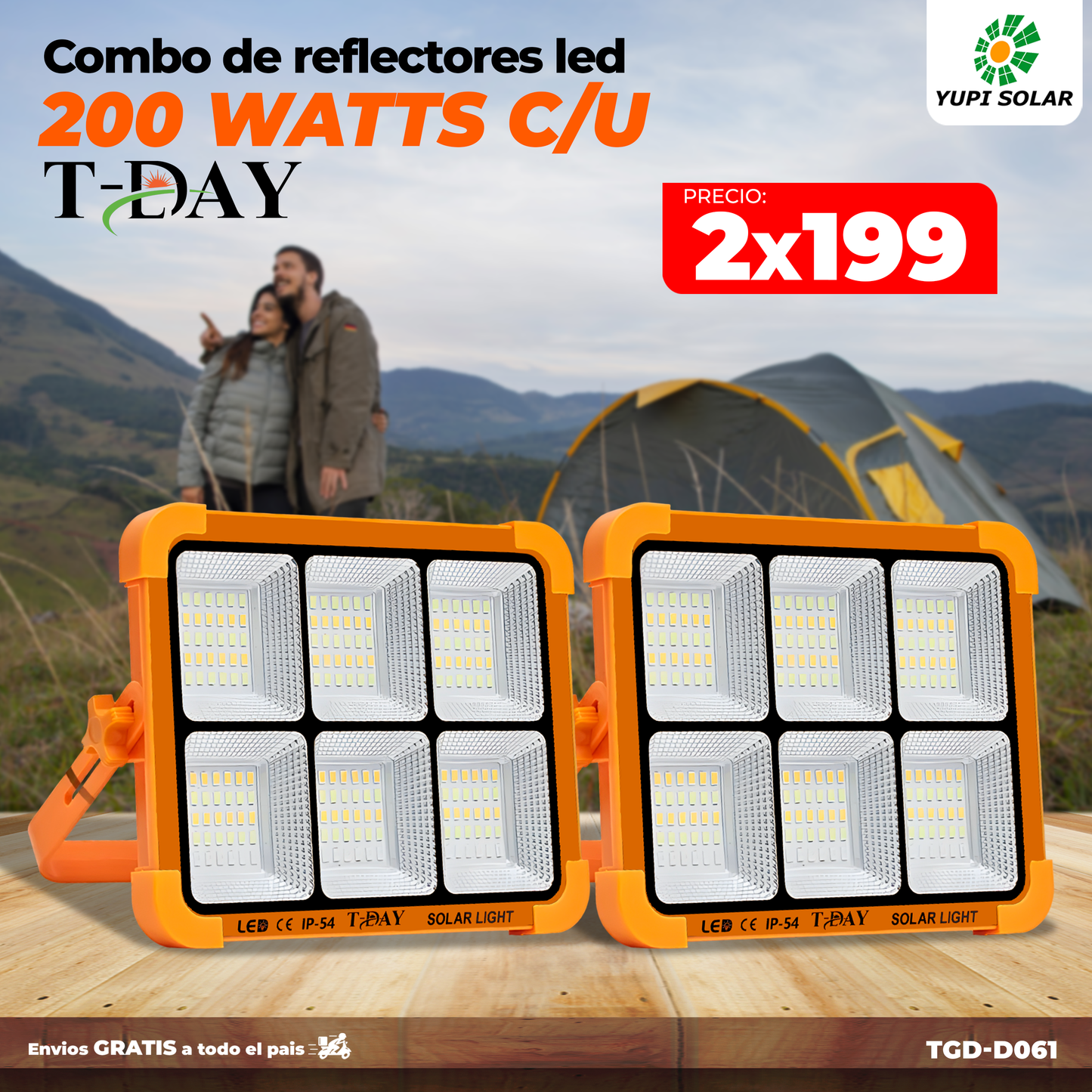 Combo de reflectores portátiles recargables