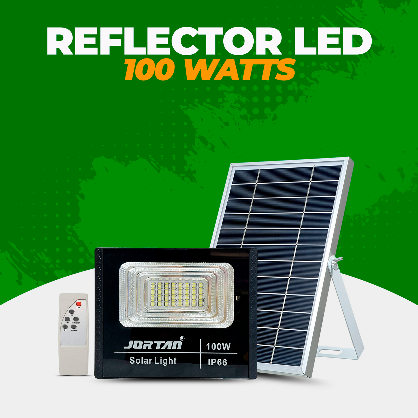 Reflector Led de 100 Watts con Panel Solar