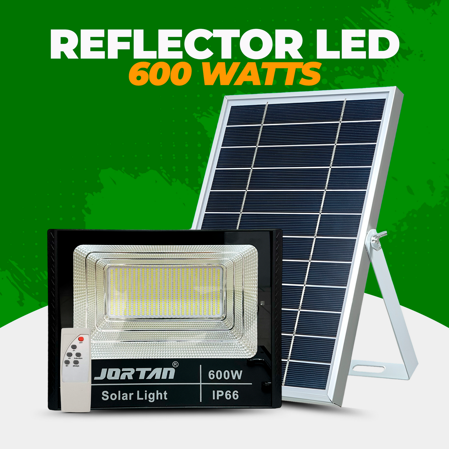 Reflector Led de 600 Watts con Panel Solar