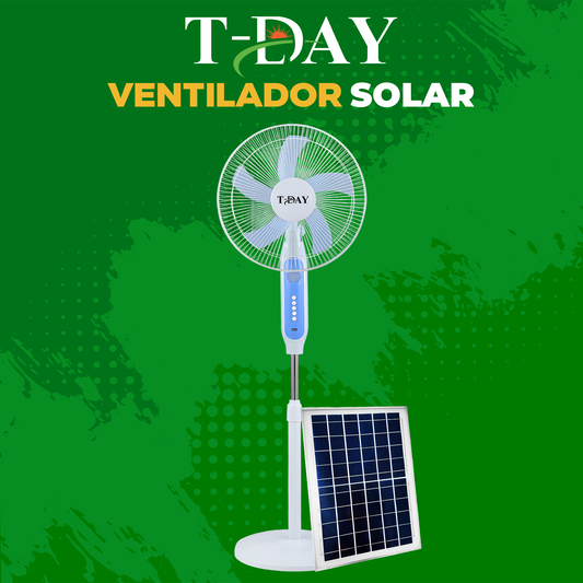 Ventilador recargable con panel solar