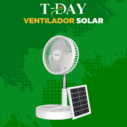 Ventilador recargable con panel solar