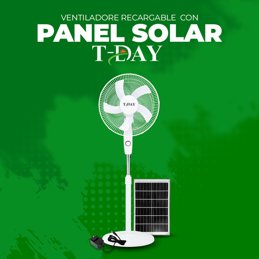 Ventilador con panel solar retráctil