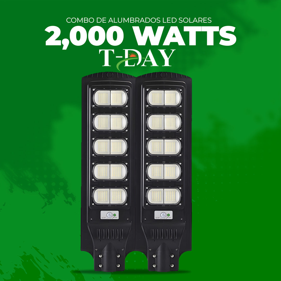 Combo de Alumbrados solares de 2,000 watts