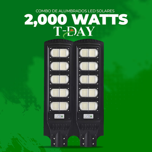 Combo de Alumbrados solares de 2,000 watts