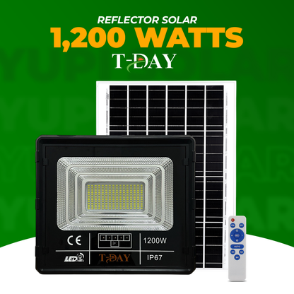 Reflector Led Con Panel Solar de 1,200 Watts