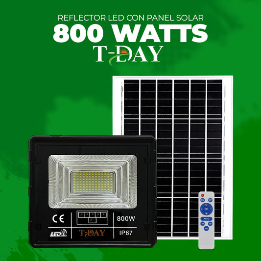 Reflector Led Con Panel Solar de 800 Watts