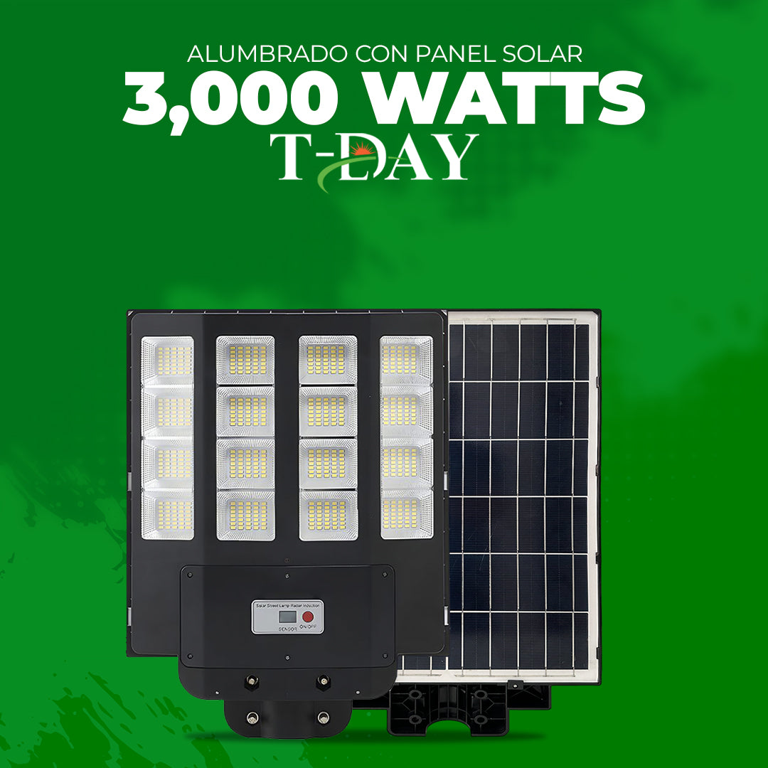 Alumbrado Profecional Panel Solar de 3,000 watts