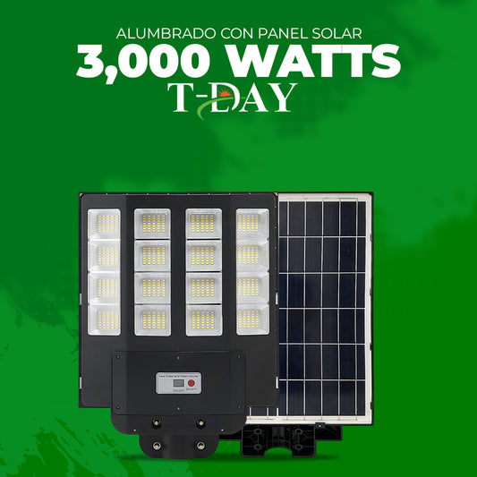 Alumbrado Profecional Panel Solar de 3,000 watts