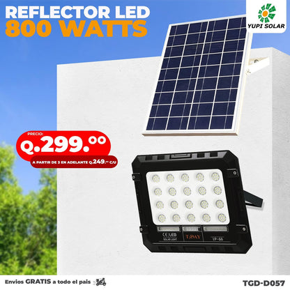 Reflector Led Con Panel Solar de 800 Watts