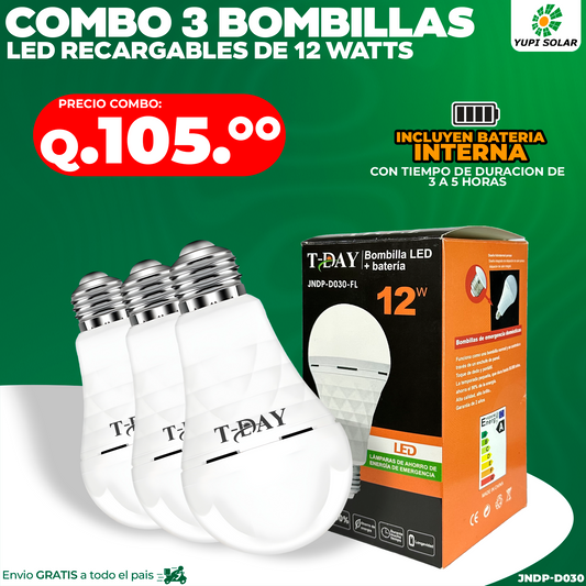 Bombillas LED recargables 12 watts