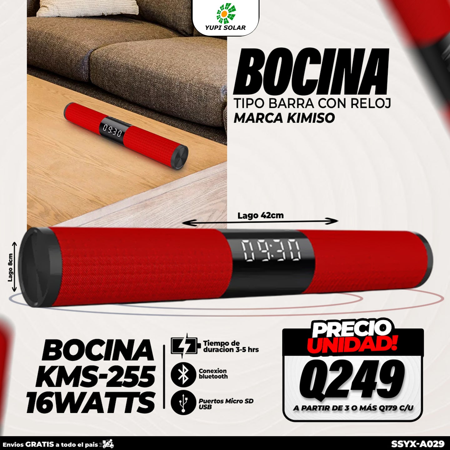Bocina estilo barra de 16 watts