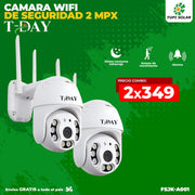 T-DAY Combo cámara wifi de seguridad 2MPX