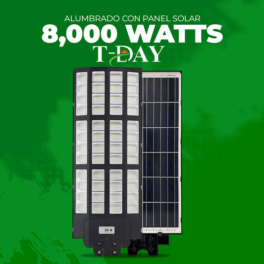 Alumbrado Profecional Panel Solar de 8,000 watts