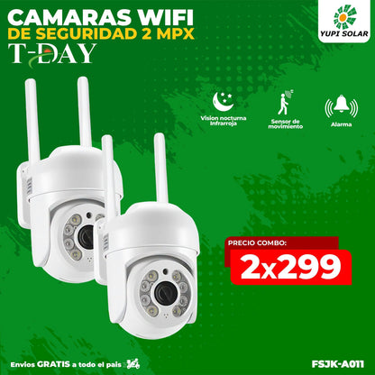 T-DAY Combo cámara wifi de seguridad 2MPX eléctrica