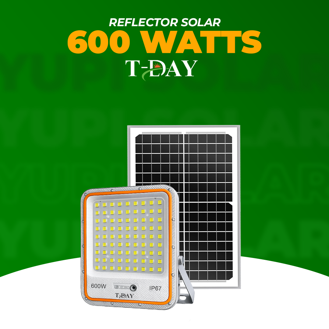 Reflectores con panel solar de 600 watts