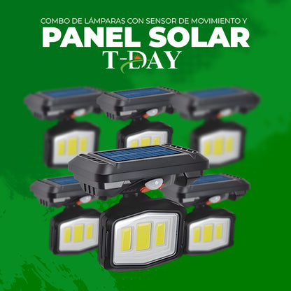Combo de lamparas led solares con sensor de movimiento