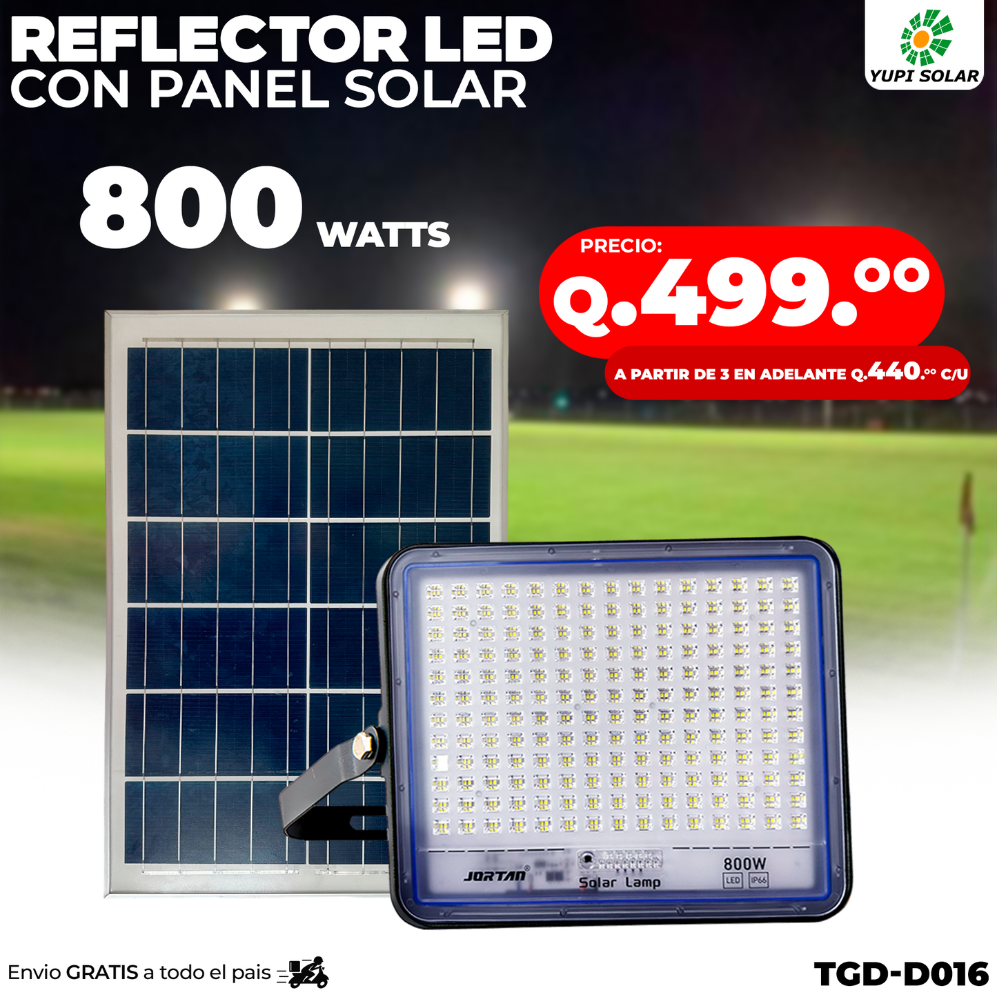 Reflector Jortan profesional  800 watts TGD-D016-QT