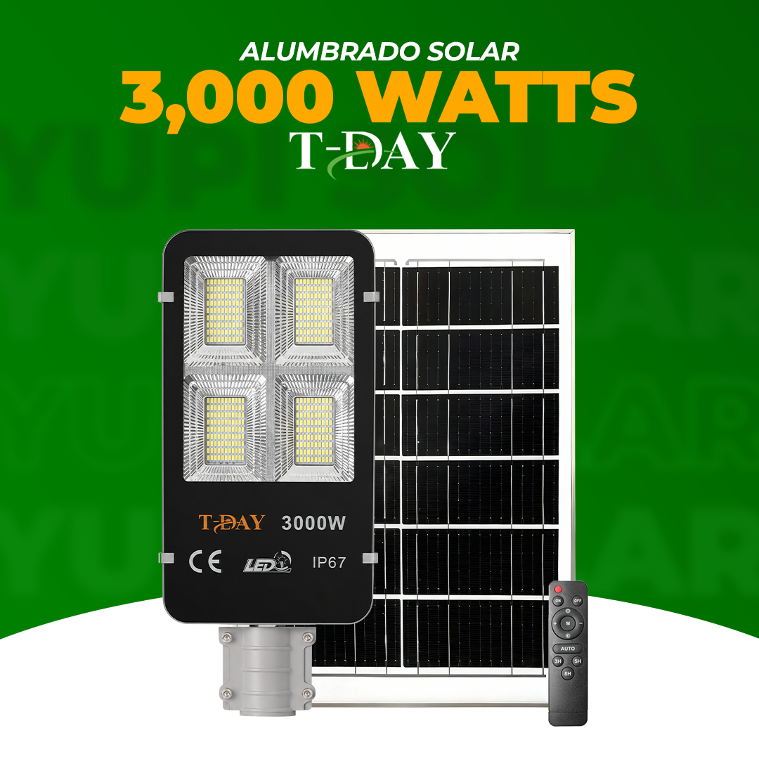 Alumbrado Con Panel Solar de 3,000 watts