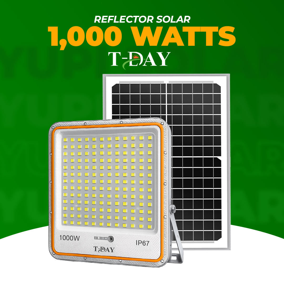 Reflectores con panel solar de 1,000 watts