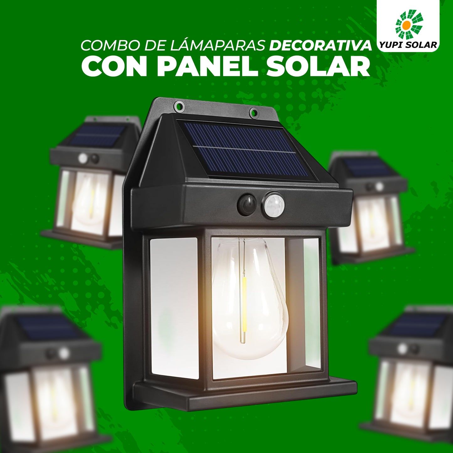 Combo de lamparas Decorativa con panel solar