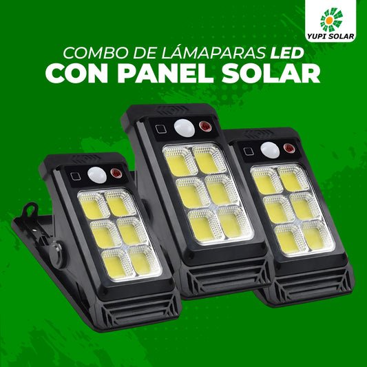 Combo de lamparas Estilo Clip con panel solar