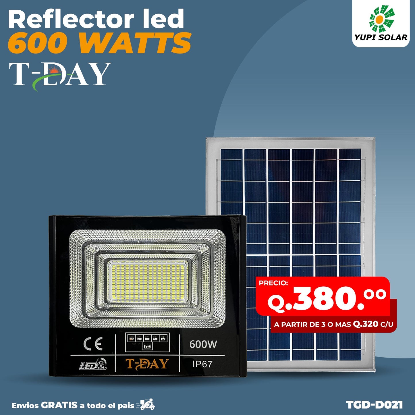 Reflector led solar de 600 watts