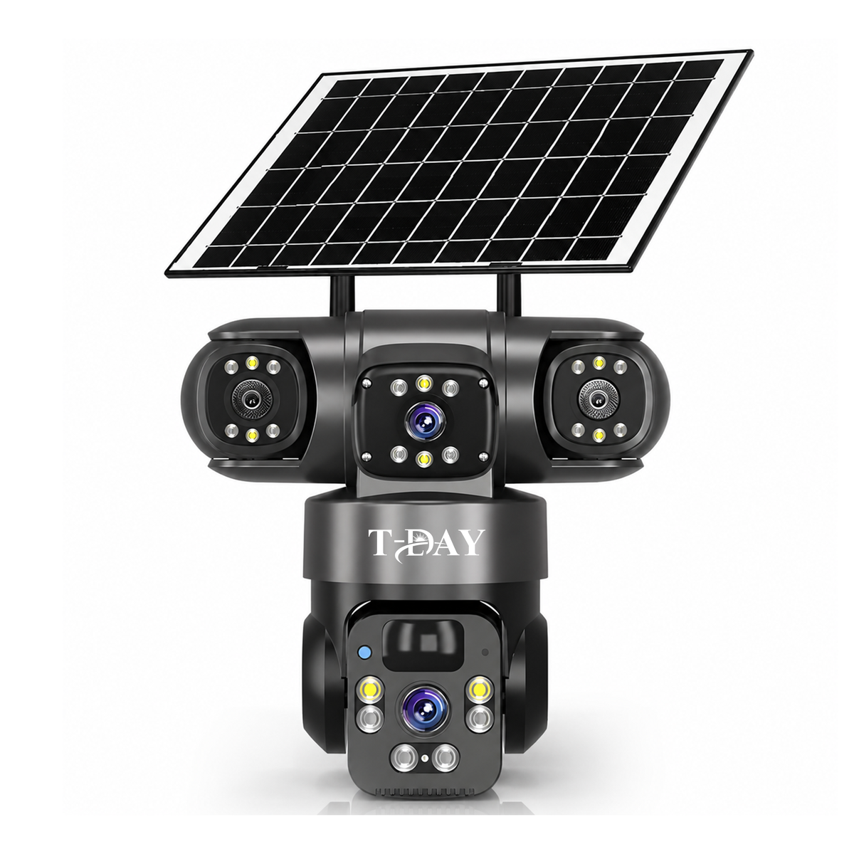 T-DAY Cámara solar con chip 4g de triple lente