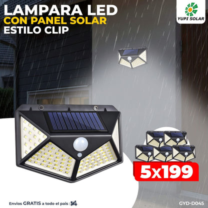 Combo de lamparas Led Con Panel Solar Estilo Clip