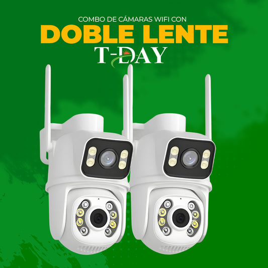 Combo de cámaras wifi de seguridad de doble lente